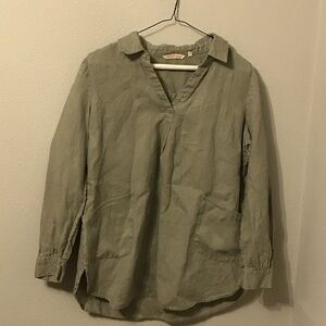 Soft Surroundings Sage Button-Up Blouse